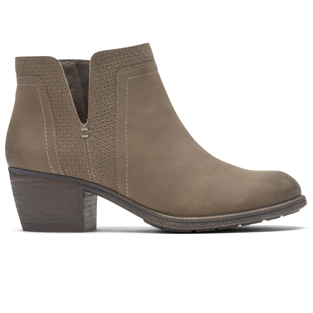 Rockport Singapore Womens Booties - Cobb Hill Anika V-Cut Grey - TU8436057